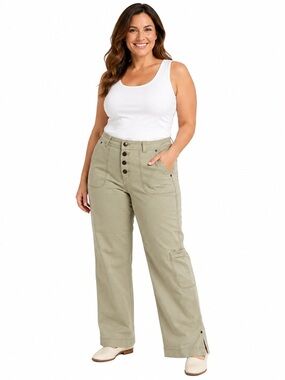 Venezia Khaki Utility Cargo Pants Size 14